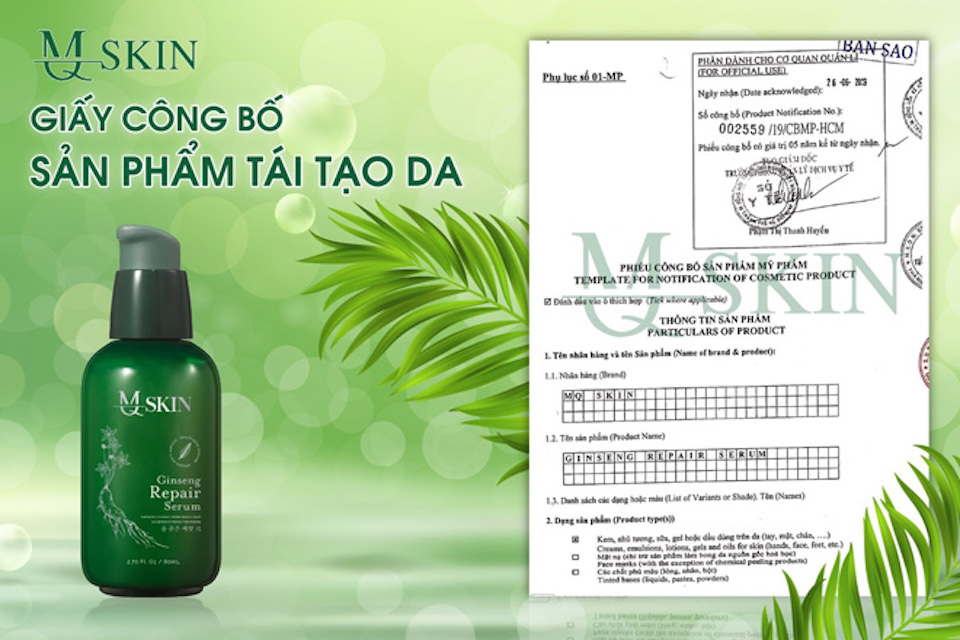 Cẩn trọng khi dùng sản phẩm mang nhãn hiệu MQ Skin 